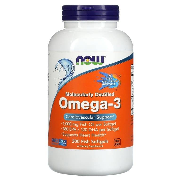 NOW Omega-3 Fish Oil 1000 mg Fish Gelatin ― купить в Москве, цены в интернет-магазине спортивного питания Спортдилер